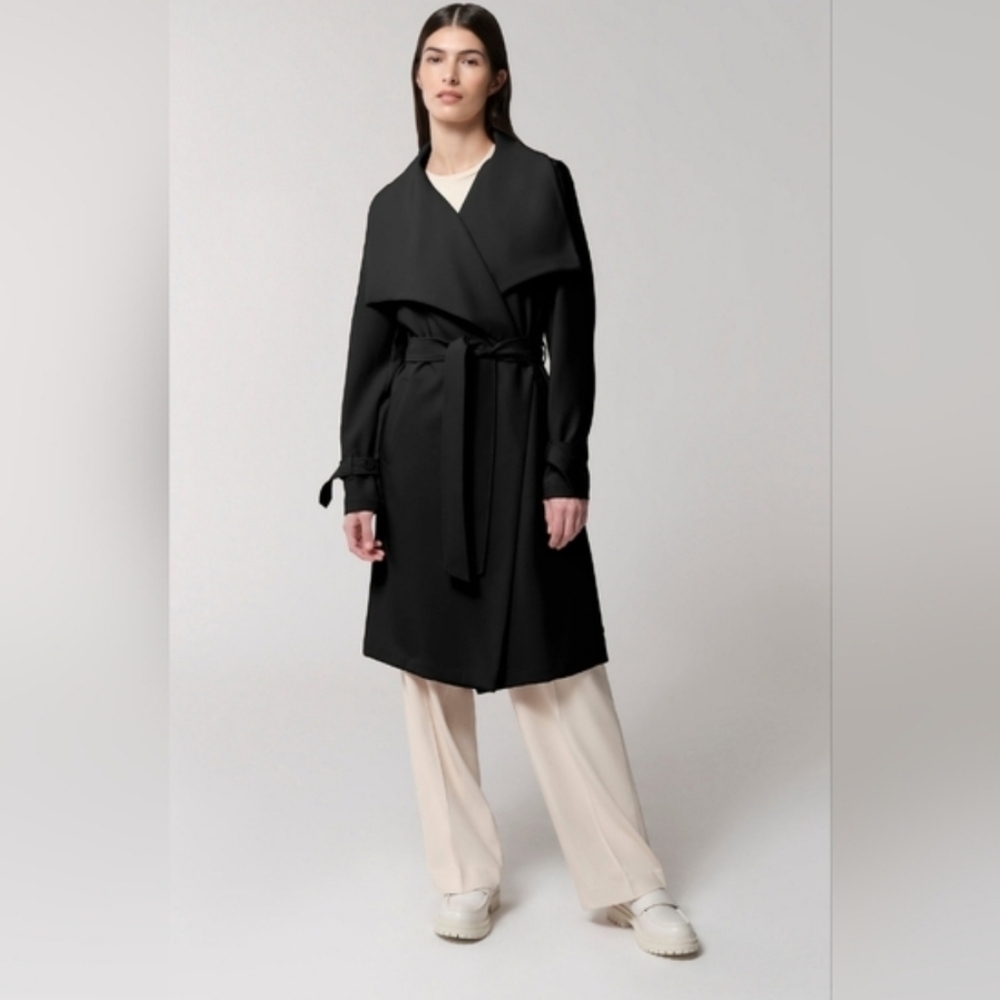 Soia & Kyo Relaxed Fit Belted Trench Coat Size Small